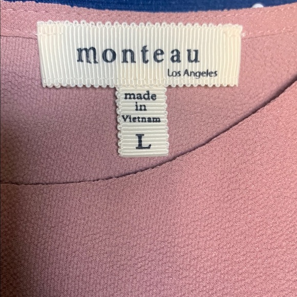 Monteau Tan Blouse Elegant Top with Classic Design - Picture 2 of 6